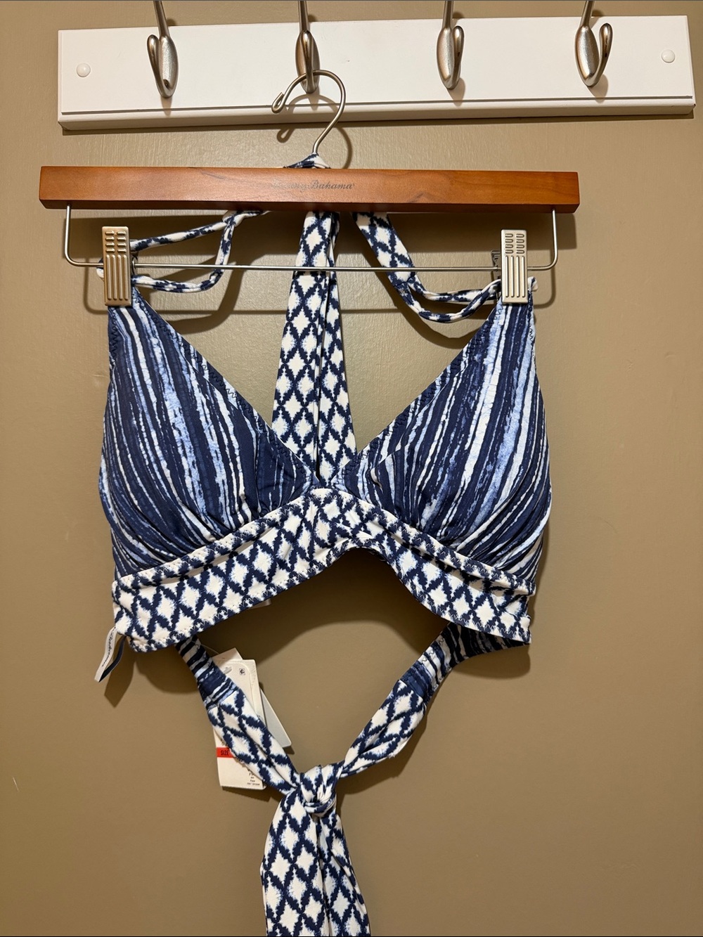 Tommy Bahama Sanibelle Blues Reversible Halter Bikini Top - SS100340